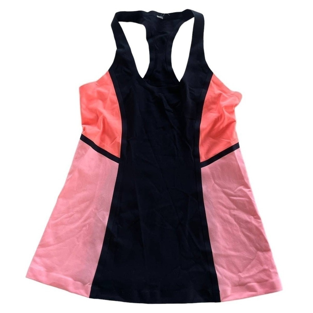 Lululemon Tank Top Women Size 0 Black Pink Colorblock Cool Racerback Surf Bonded - Picture 2 of 8